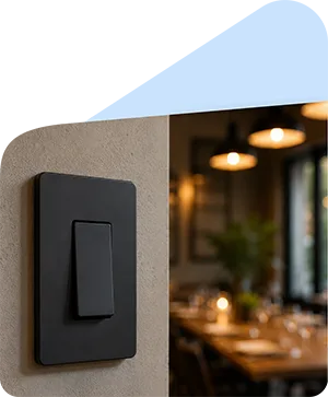 Modern wall light switch in a home